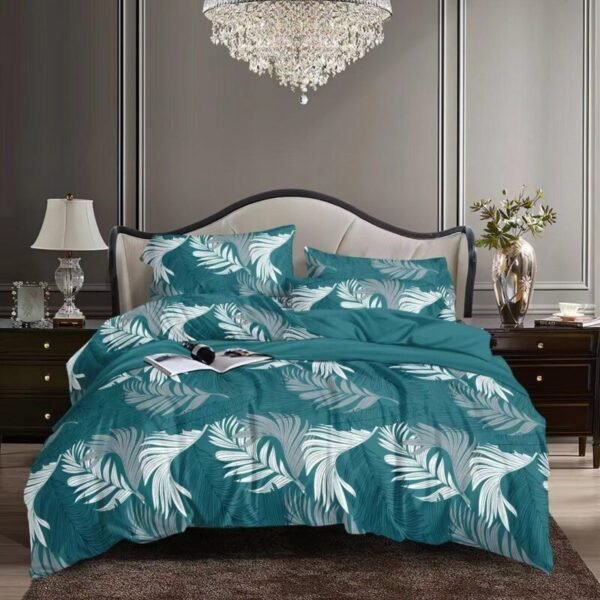 Teal Tropical Leaf Duvet Set Teal Tropical Leaf Duvet Set
