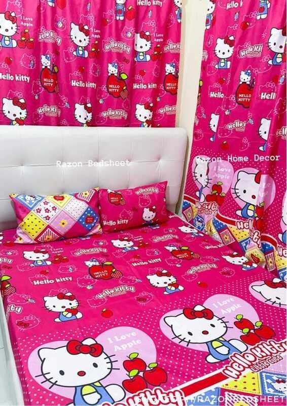 hello kitty pink kids bedsheet and duvet set – cartoon girls bedding