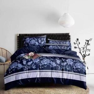 Navy Blue Floral Duvet Set