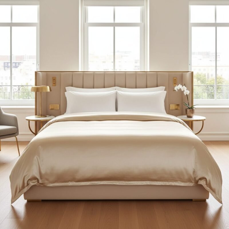 luxury marble & gold bedding set with white bedsheet king size