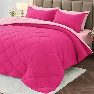 Reversible Pink & Blush Pink Duvet Set Reversible Pink & Blush Pink Duvet Set