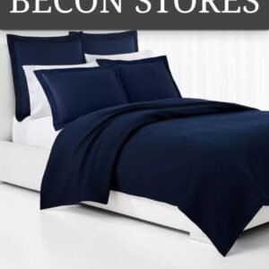 royal navy blue & white comforter set premium hotel quality