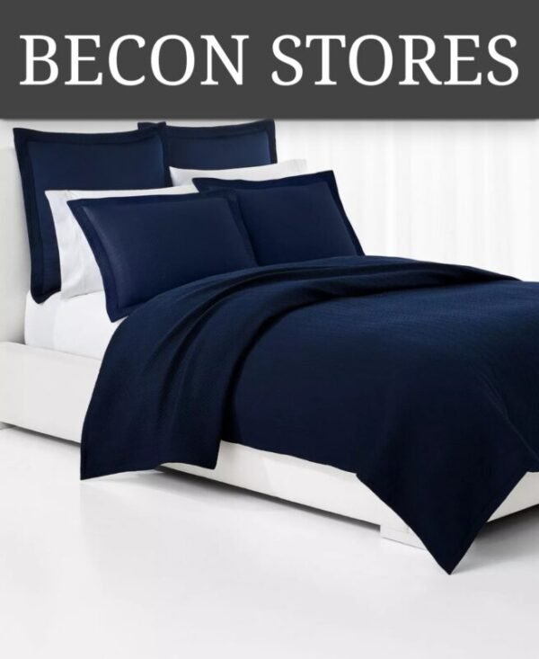 royal navy blue & white comforter set premium hotel quality