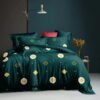 teal green floral duvet cover set — modern king size bedding