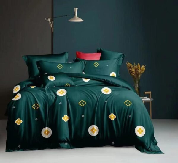 teal green floral duvet cover set — modern king size bedding