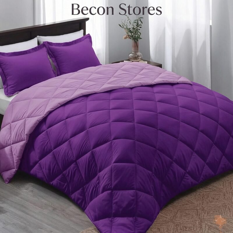 Dark Purple Quilted Duvet Set