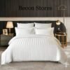 bold stripe white duvet set: luxury hotel bedding | becon stores