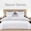 white striped sateen duvet cover: egyptian quality | becon stores