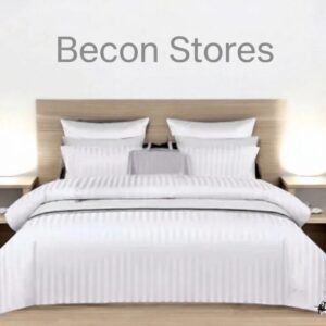 white striped sateen duvet cover: egyptian quality | becon stores