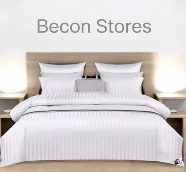 white striped sateen duvet cover: egyptian quality | becon stores