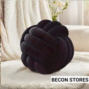 black knot throw pillow: modern black luxury cushion