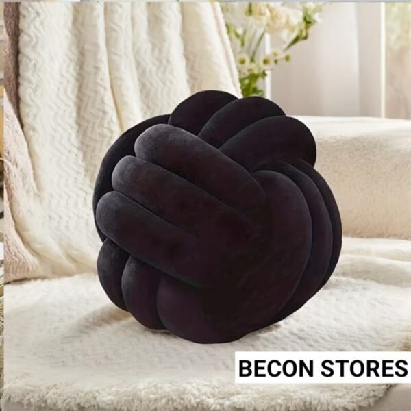 black knot throw pillow: modern black luxury cushion