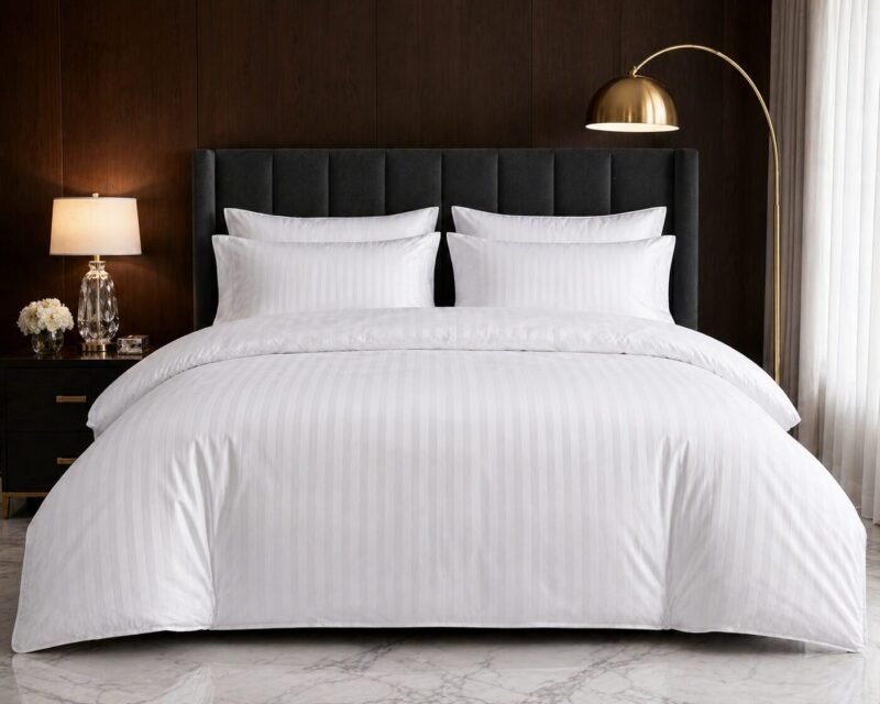 White Stripe Bedsheet and Duvet Set 6by6