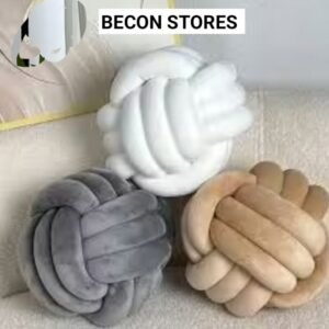 modern knot throw pillow: white, grey & tan luxury cushions