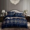 navy blue duvet | luxury damask bedding set | becon stores