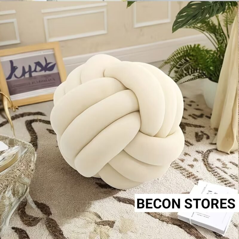 Mustard Knot Throw Pillow