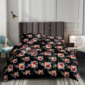 black floral duvet set nigeria | red & yellow rose bedding | becon stores