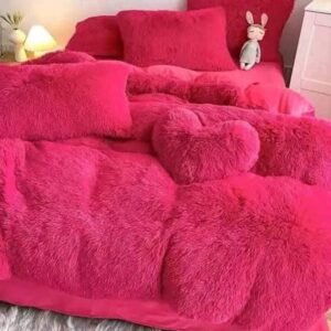 hot pink fluffy fur duvet set nigeria 4by6 6by6 7by7