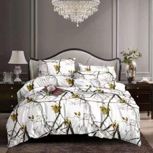 black floral duvet set | red & yellow rose bedding | becon stores