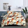 navy blue white lotus floral duvet set | elegant bedding