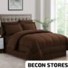 brown comforter set – soft striped bedding