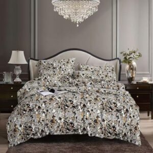 grey gold marble bedsheet & duvet set 6by6