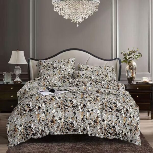 grey gold marble bedsheet & duvet set 6by6