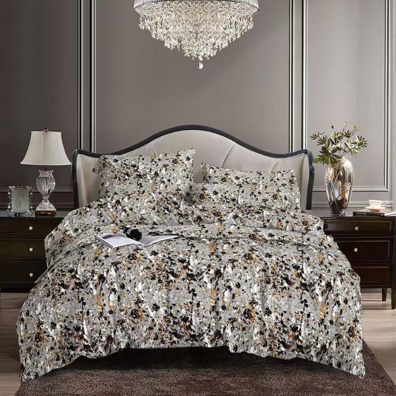 Grey Gold Marble Bedsheet & Duvet Set 6by6
